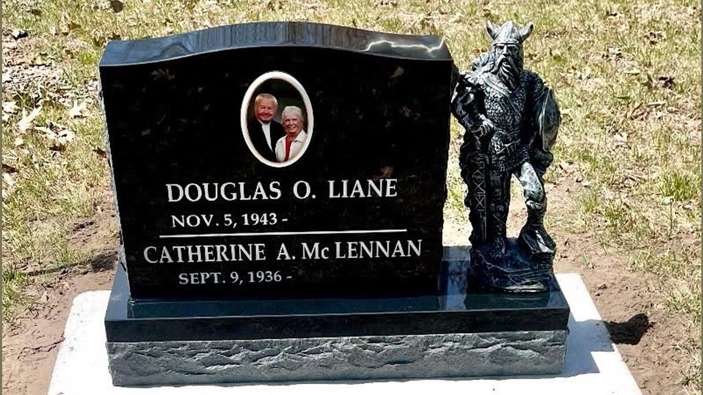 Viking statue stolen from gravestone in cemetery on Lac Mille Lacs, sheriff says — WCCO / CBS Minnesota, Eagan Community news