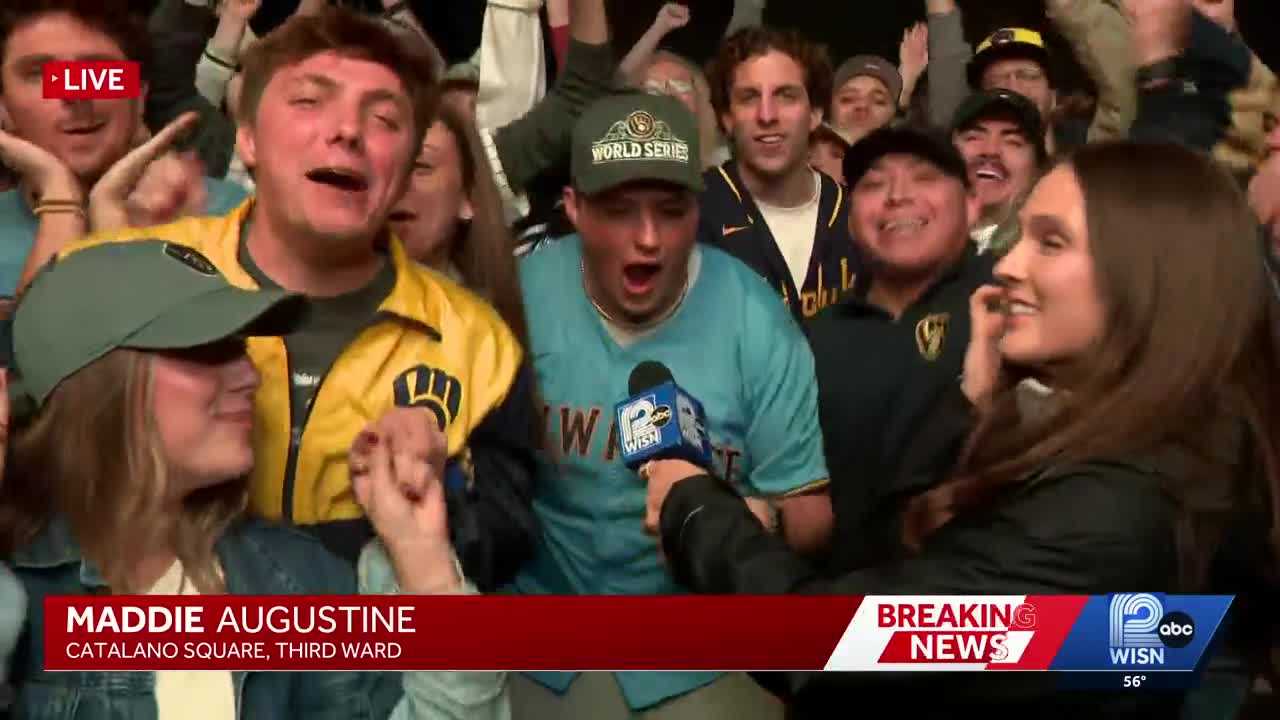 WATCH: Brewers fans react to winning Game 1 of the World Series — WISN 12 Milwaukee, Eagan Sports news