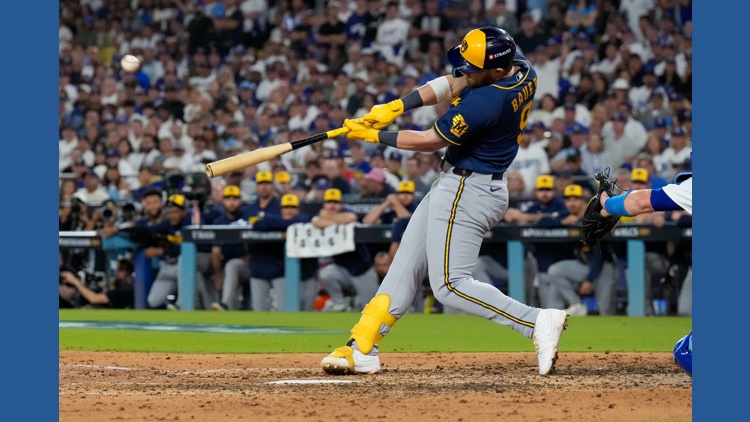 Brewers stun Dodgers with back-to-back homers in 7th inning and take 3-0 lead in NLCS with 6-2 win — KARE 11 Sports, Eagan Sports news