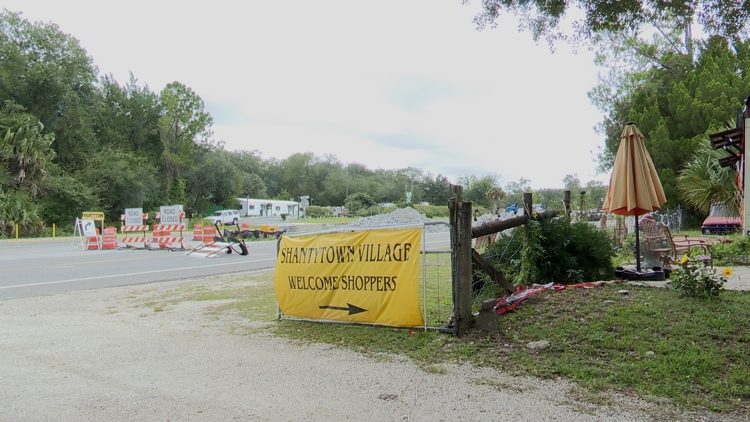Shantytown Village owner concerned Pellicer Creek bridge construction is impacting business — First Coast News Local, Eagan Business news