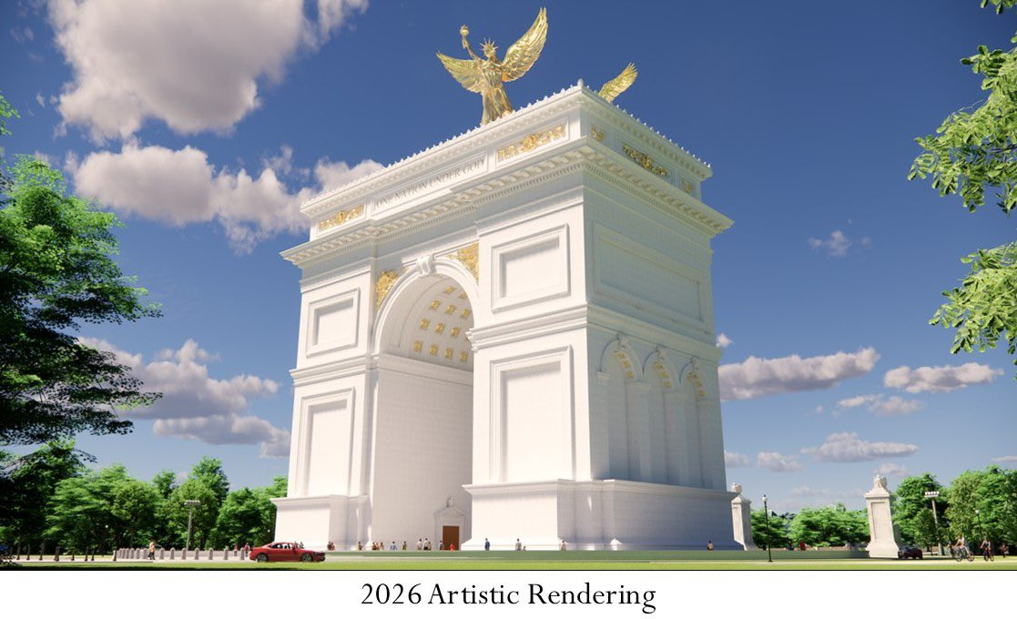 A view of Memorial Circle, where the proposed Triumphal Arch may be constructed.